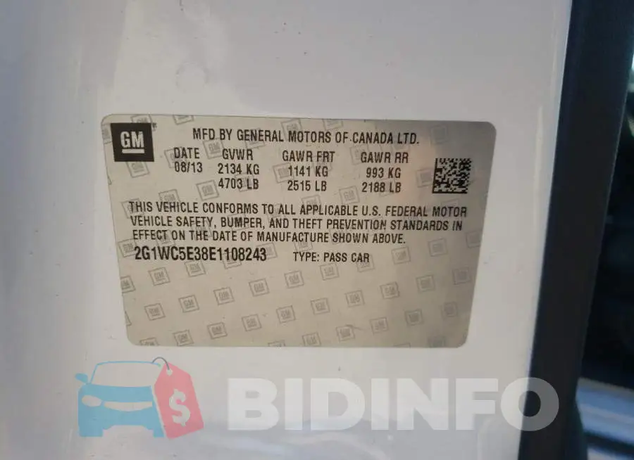 2G1WC5E38E1108243 Photo# 12