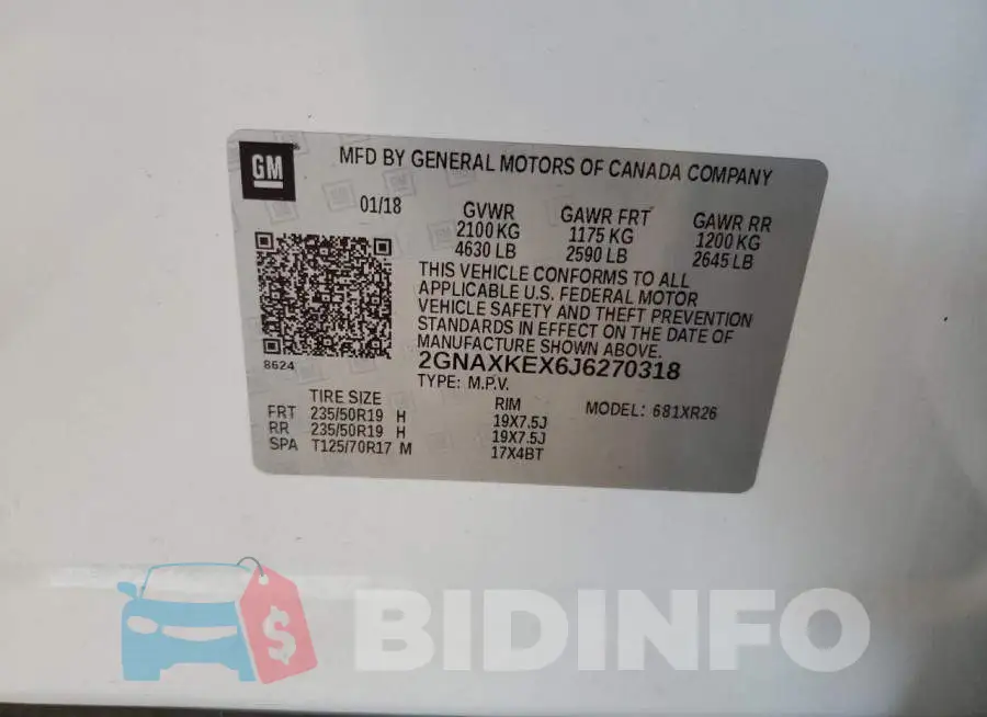 2GNAXKEX6J6270318 Photo# 10