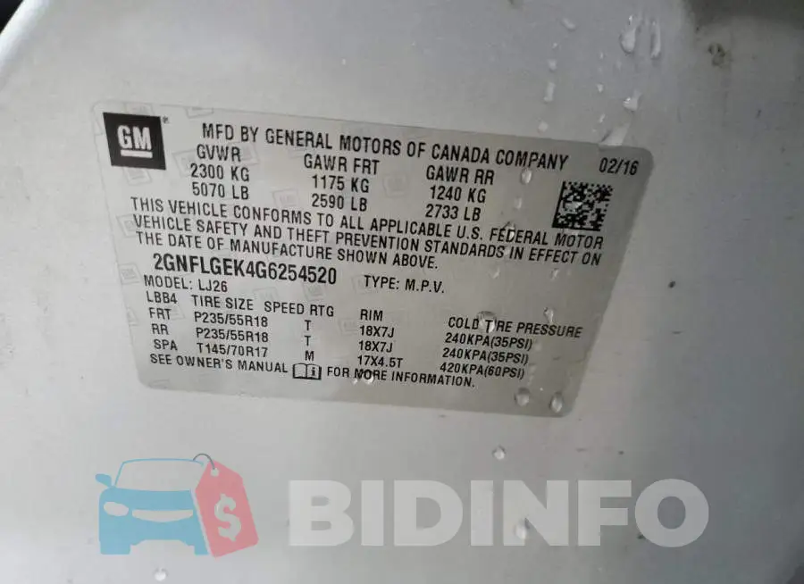 2GNFLGEK4G6254520 Photo# 12