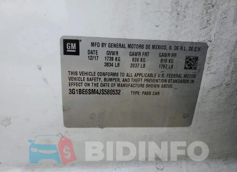 3G1BE6SM4JS580532 Photo# 12