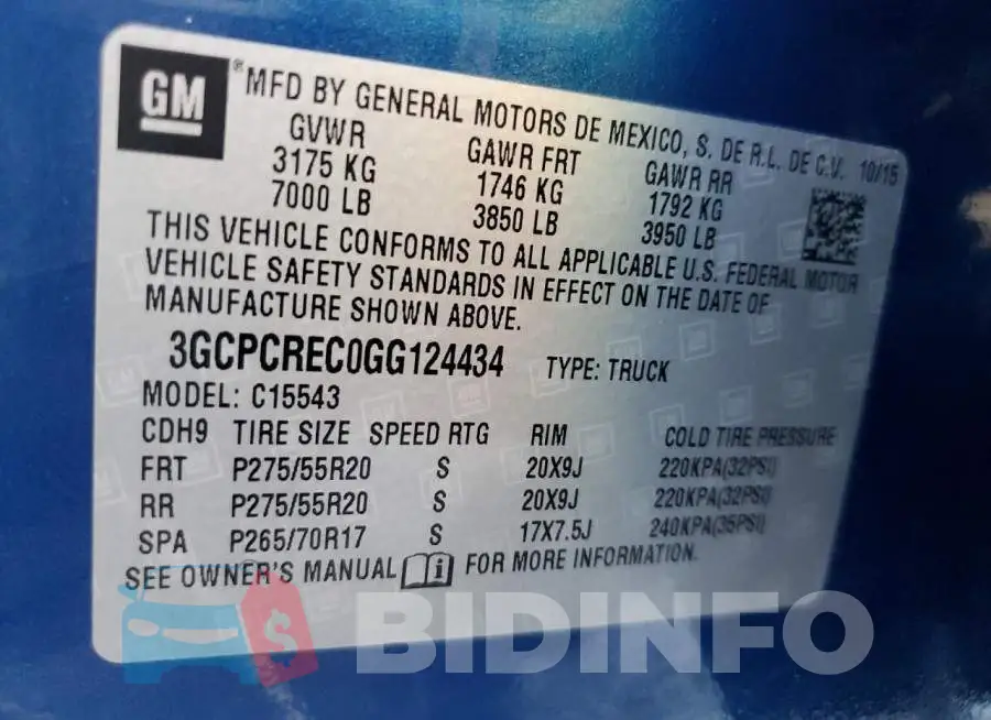 3GCPCREC0GG124434 Photo# 12