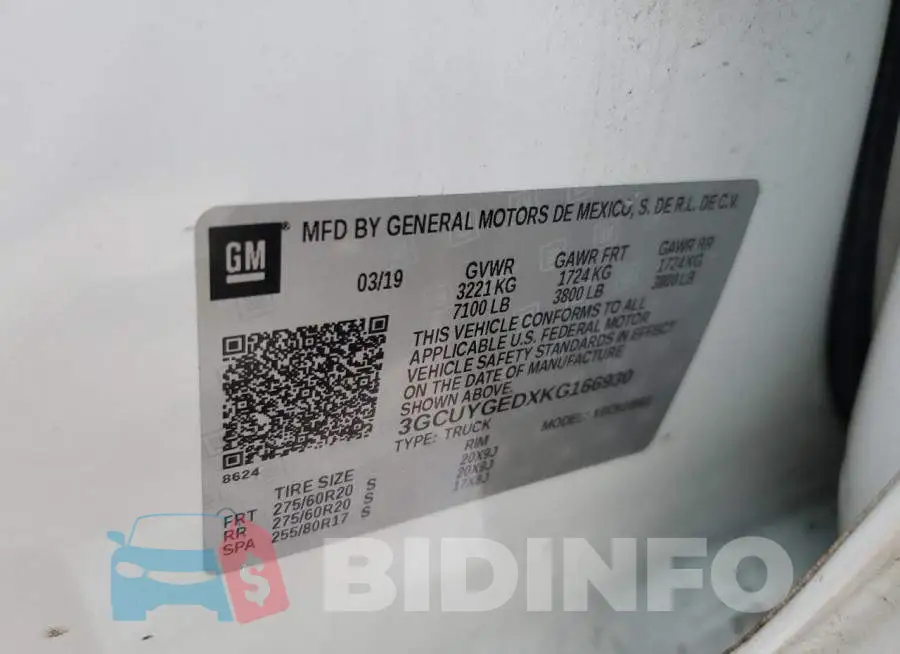 3GCUYGEDXKG166930 Photo# 10