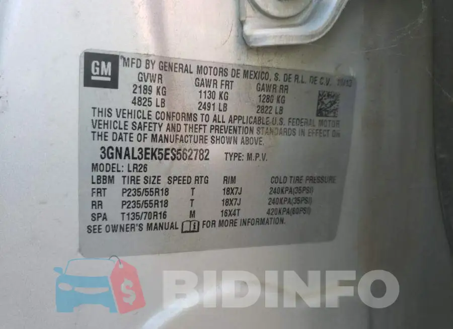 3GNAL3EK5ES562782 Photo# 12