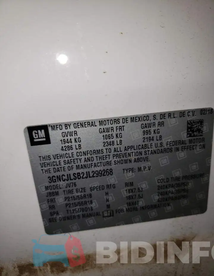 3GNCJLSB2JL299268 Photo# 10
