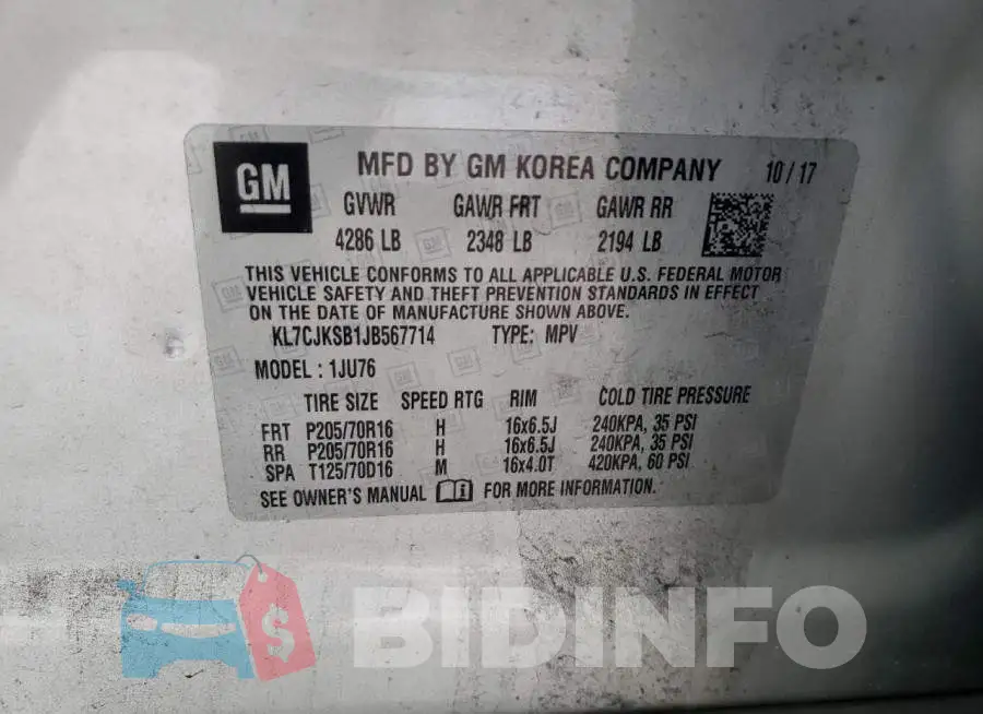 KL7CJKSB1JB567714 Photo# 12