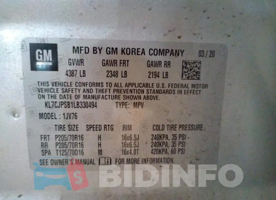 KL7CJPSB1LB330494 Photo# 12