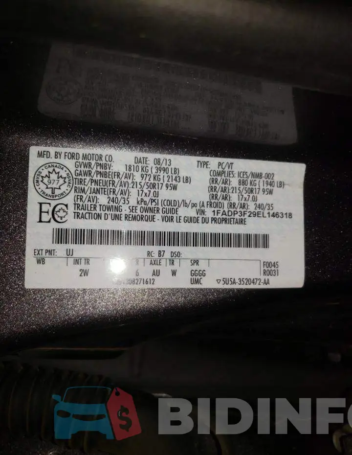 1FADP3F29EL146318 Photo# 10