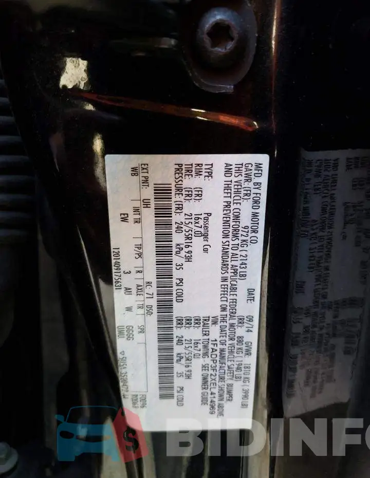 1FADP3F2XEL414969 Photo# 13