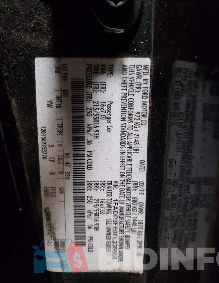 1FADP3FE0FL239868 Photo# 12