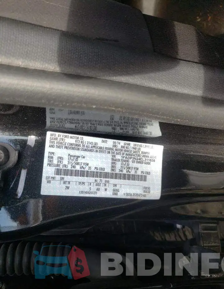 1FADP3N24EL311838 Photo# 12