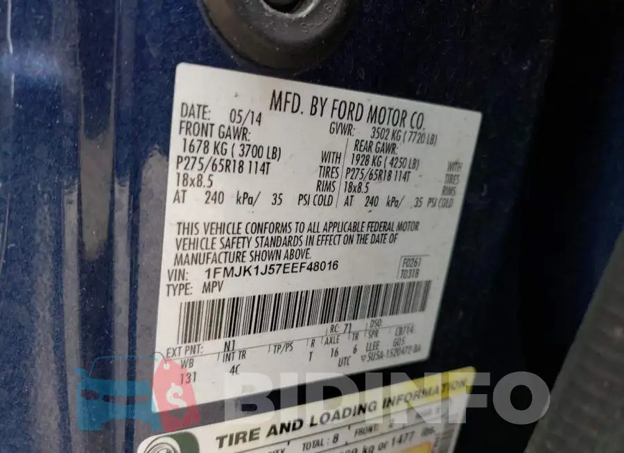 1FMJK1J57EEF48016 Photo# 14