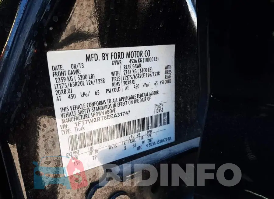 1FT7W2BT6EEA31747 Photo# 10