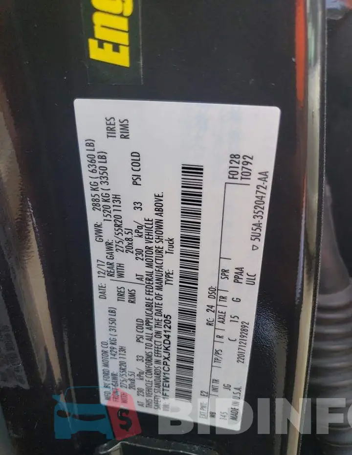 1FTEW1CPXJKD41205 Photo# 10