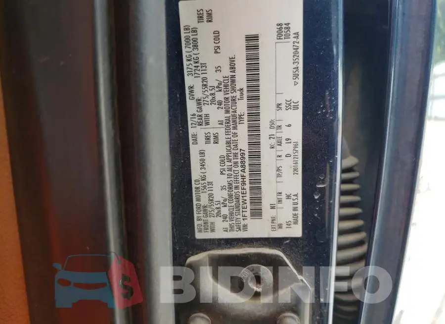 1FTEW1EF9HFA88997 Photo# 10