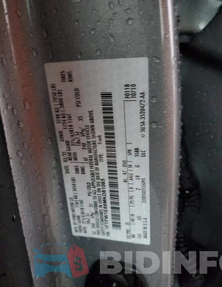 1FTFW1E88MKD81085 Photo# 12