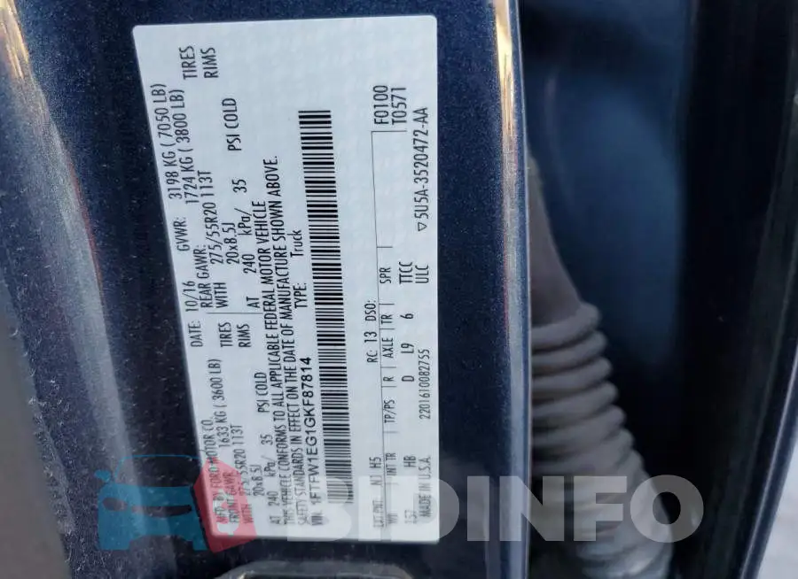 1FTFW1EG1GKF87814 Photo# 12