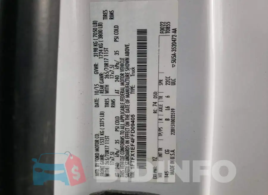1FTFX1EF4FFD09405 Photo# 10