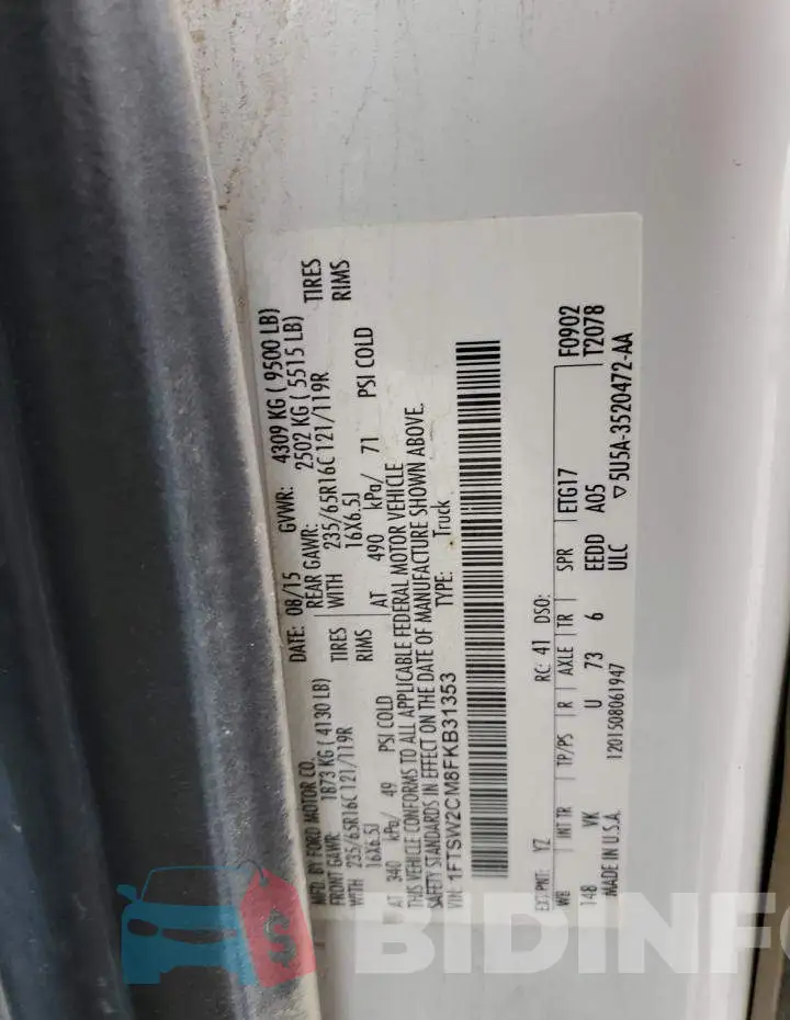 1FTSW2CM8FKB31353 Photo# 13