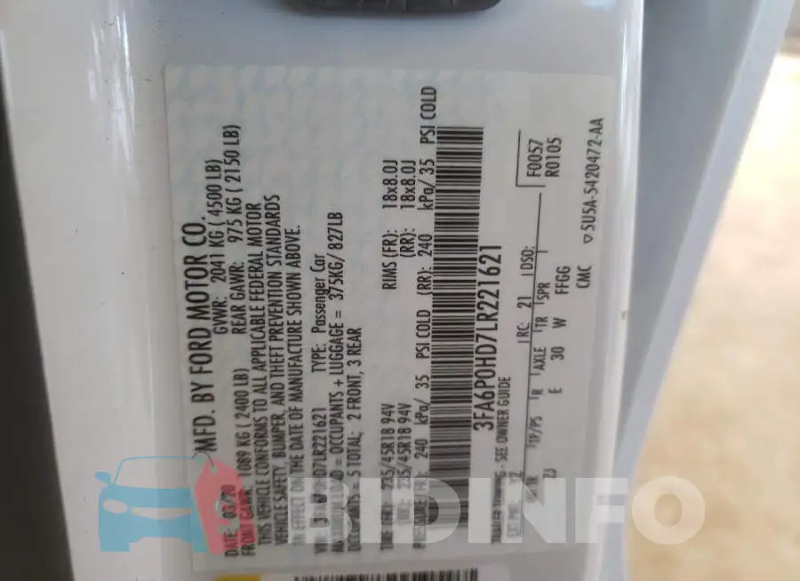 3FA6P0HD7LR221621 Photo# 13