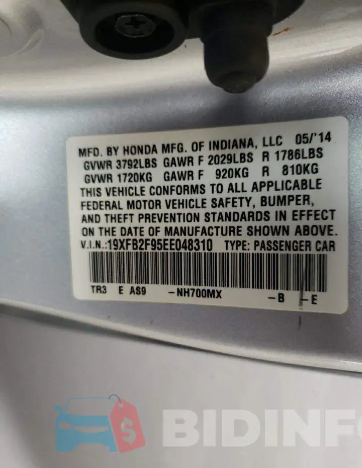 19XFB2F95EE048310 Photo# 12