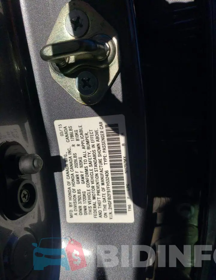 2HGFB2F97FH532406 Photo# 12
