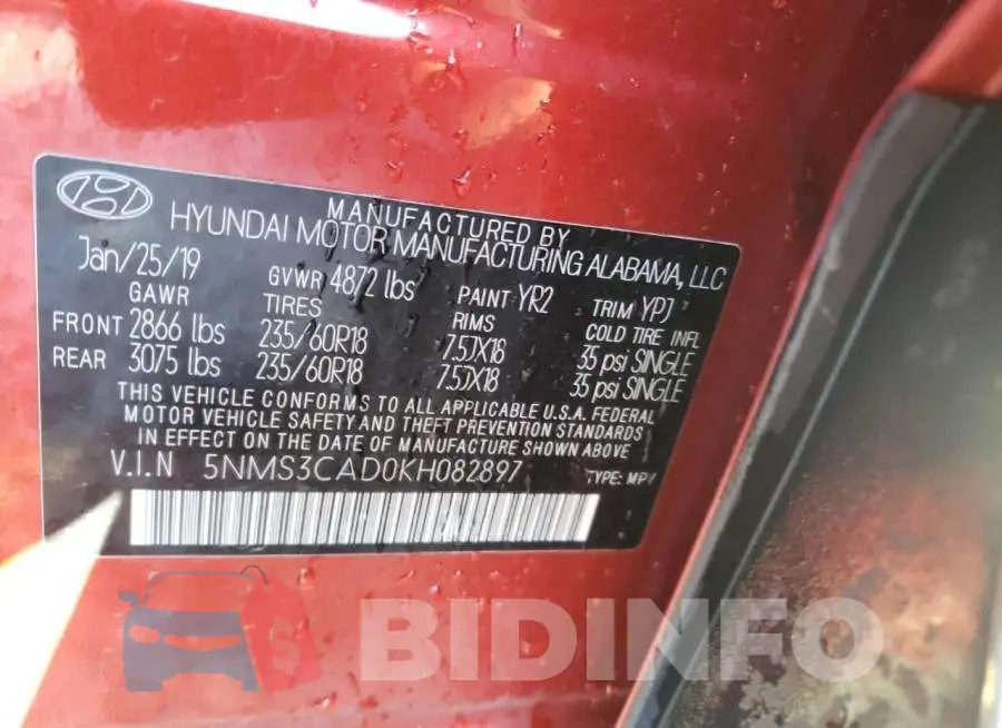 5NMS3CAD0KH082897 Photo# 13