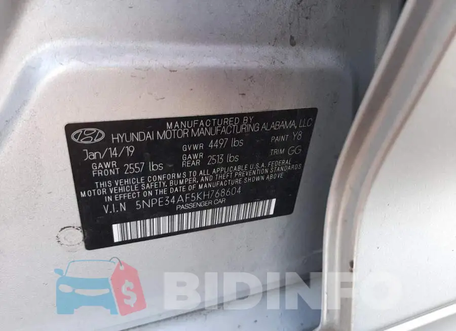 5NPE34AF5KH768604 Photo# 12