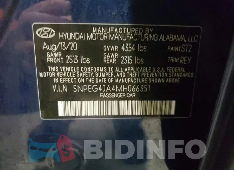 5NPEG4JA4MH066351 Photo# 13