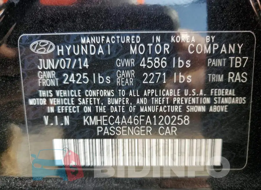 KMHEC4A46FA120258 Photo# 10