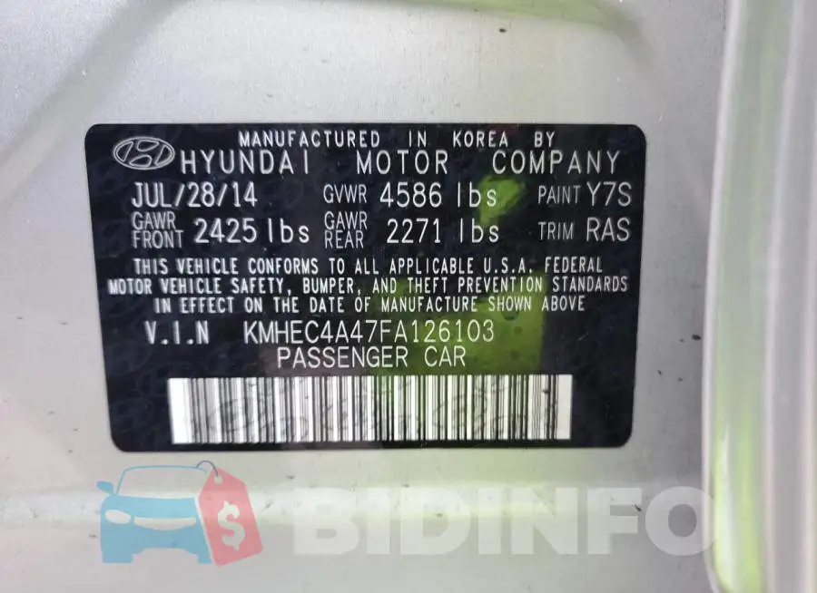KMHEC4A47FA126103 Photo# 12