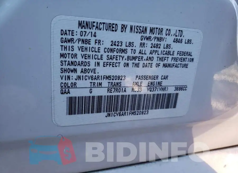 JN1CV6AR1FM520923 Photo# 13
