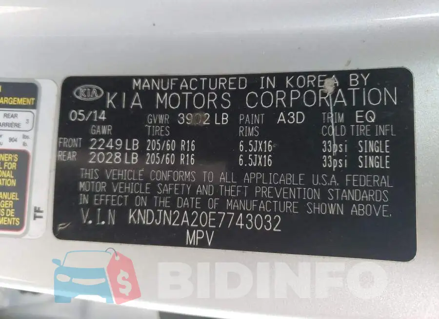 KNDJN2A20E7743032 Photo# 13