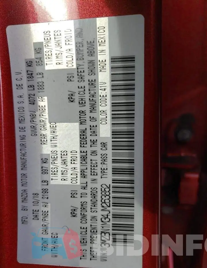 3MZBN1M34JM263852 Photo# 10