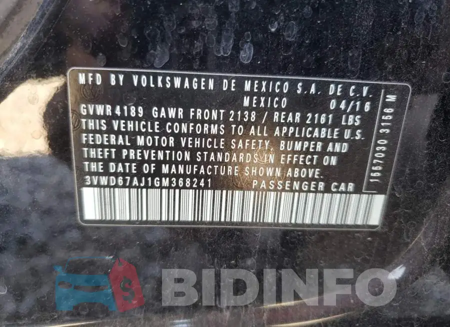 3VWD67AJ1GM368241 Photo# 10