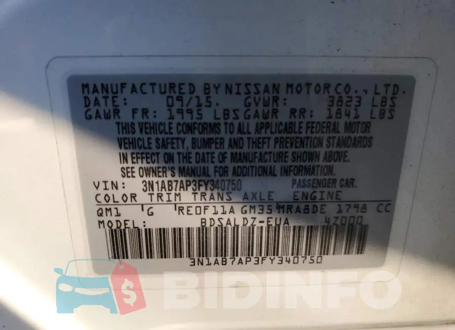3N1AB7AP3FY340750 Photo# 12