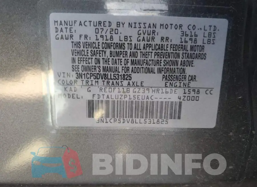 3N1CP5DV8LL531825 Photo# 10