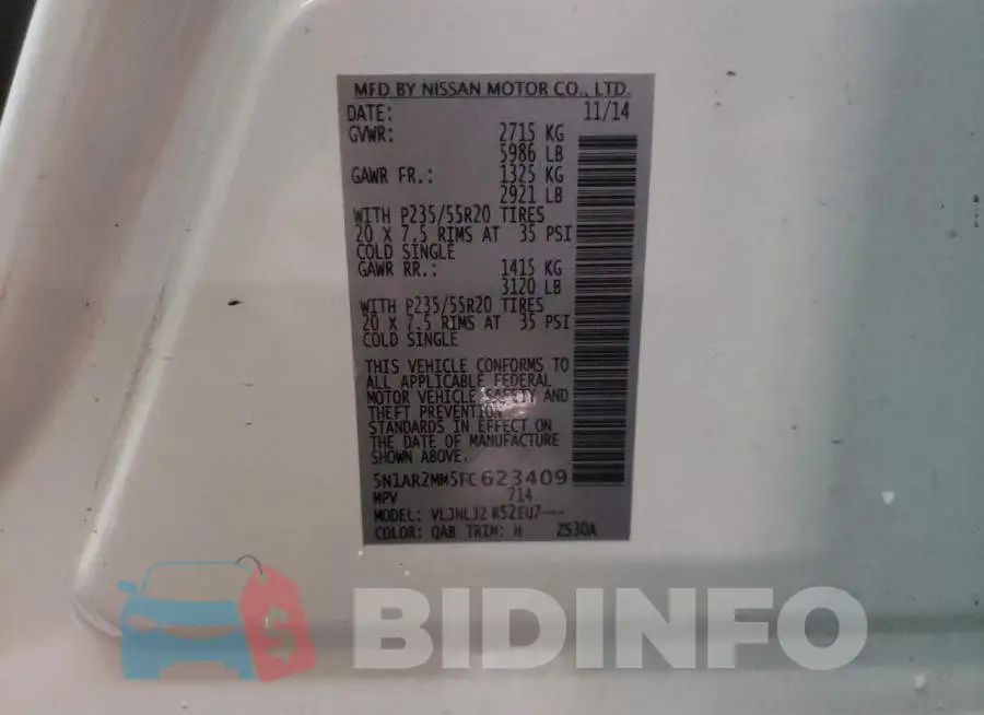 5N1AR2MM5FC623409 Photo# 12
