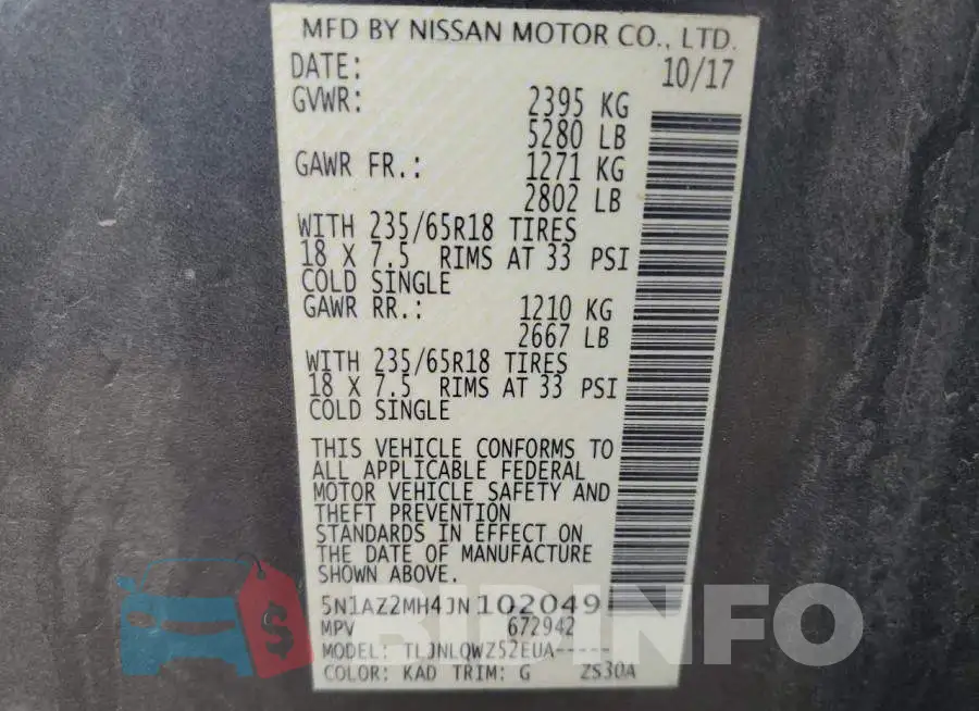 5N1AZ2MH4JN102049 Photo# 13