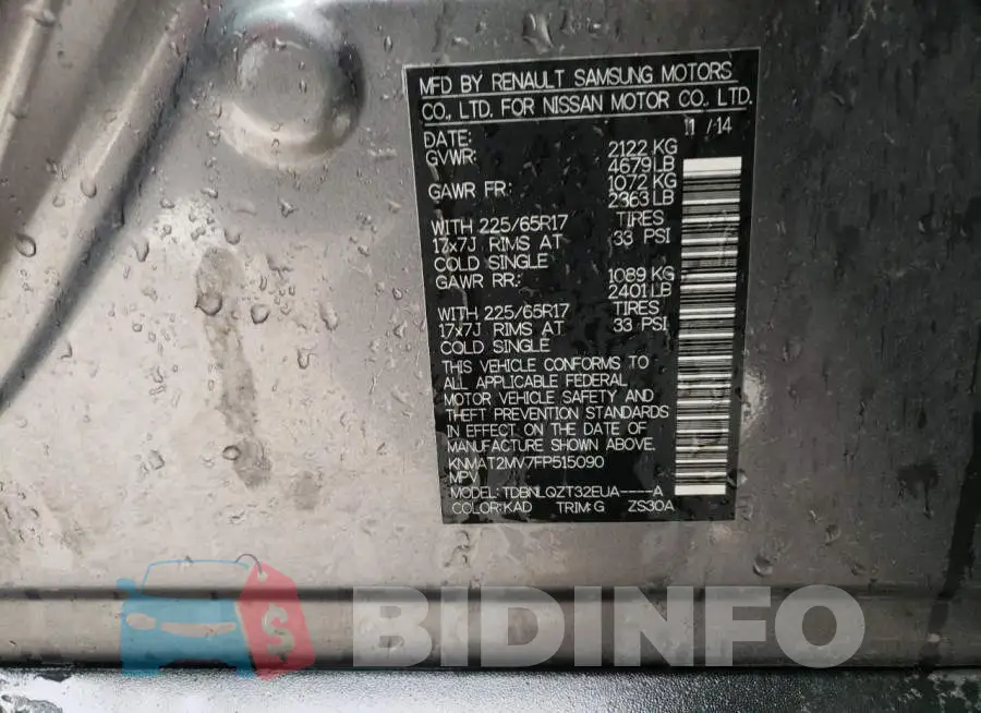KNMAT2MV7FP515090 Photo# 10