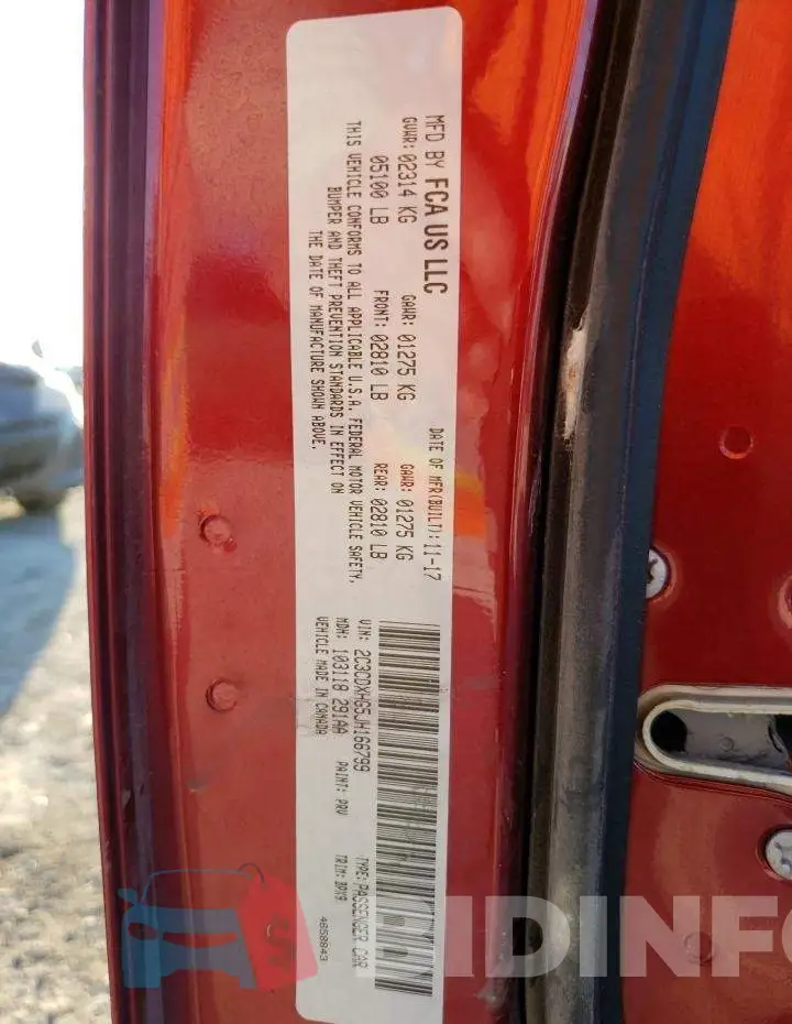 2C3CDXHG5JH166799 Photo# 12