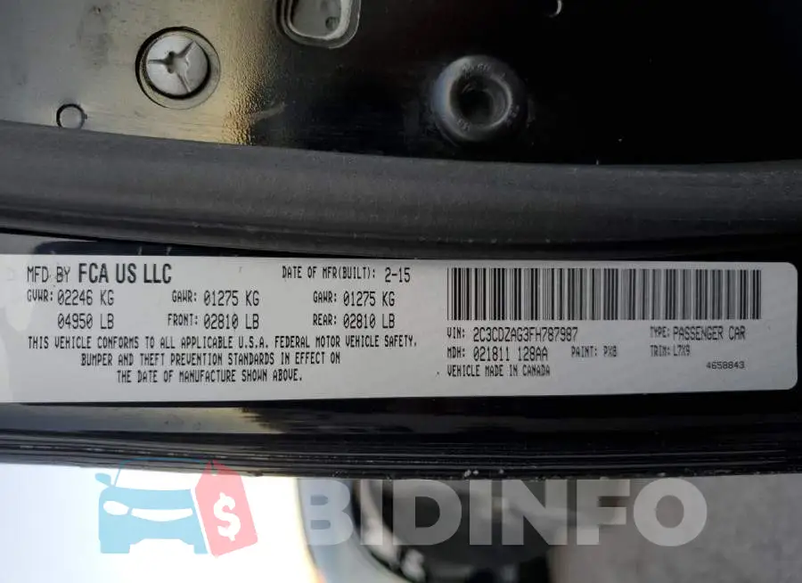 2C3CDZAG3FH787987 Photo# 13