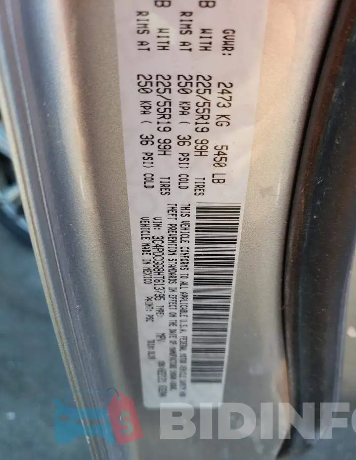 3C4PDCGG8HT613795 Photo# 10