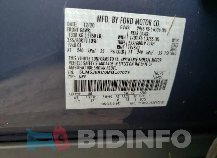 5LM5J6XC0MGL07079 Photo# 10