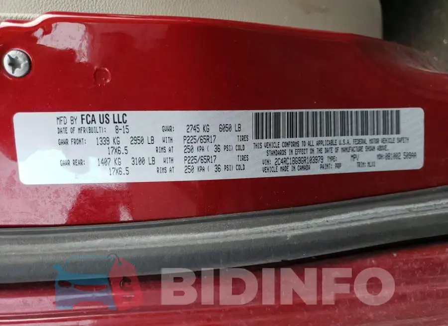 2C4RC1BG9GR103979 Photo# 13