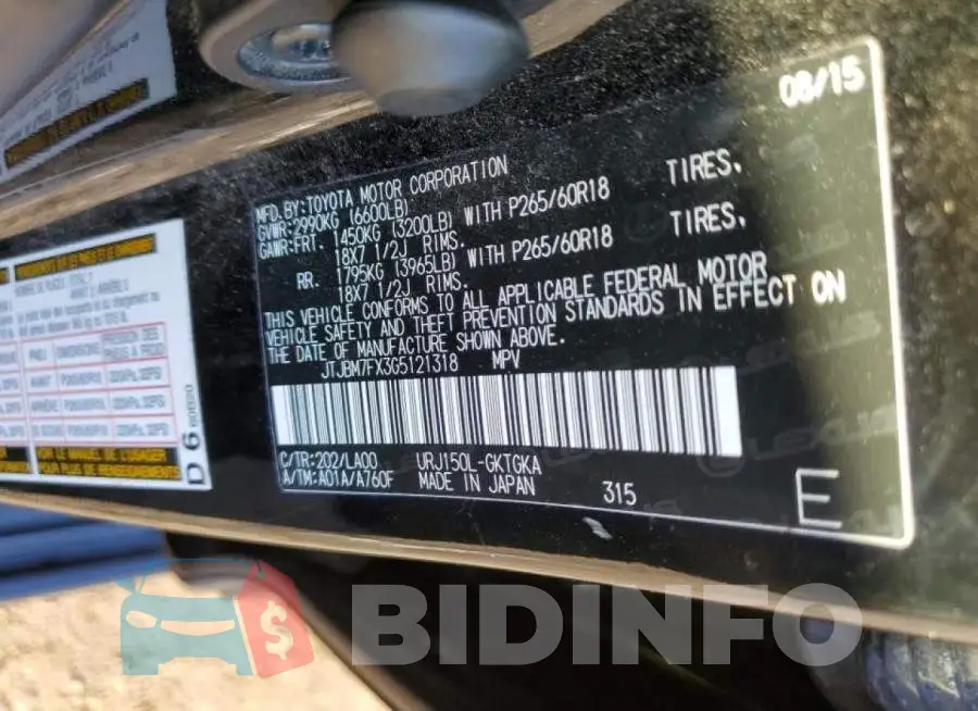 JTJBM7FX3G5121318 Photo# 12