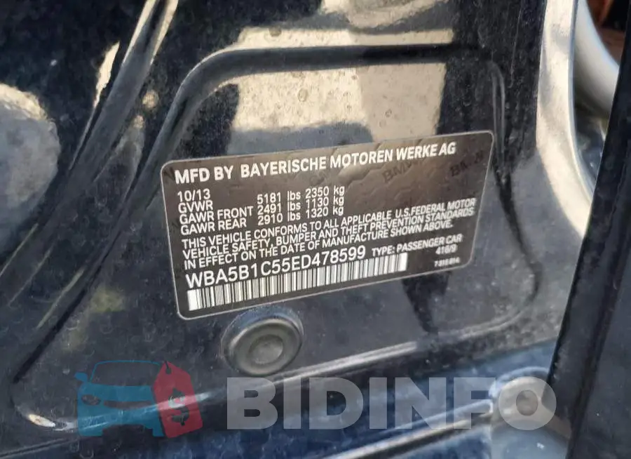 WBA5B1C55ED478599 Photo# 13