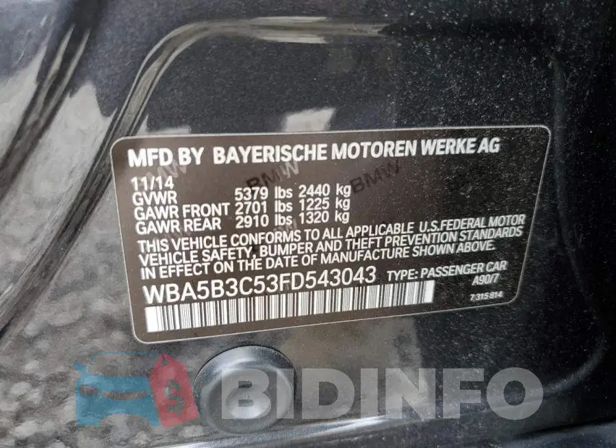 WBA5B3C53FD543043 Photo# 10