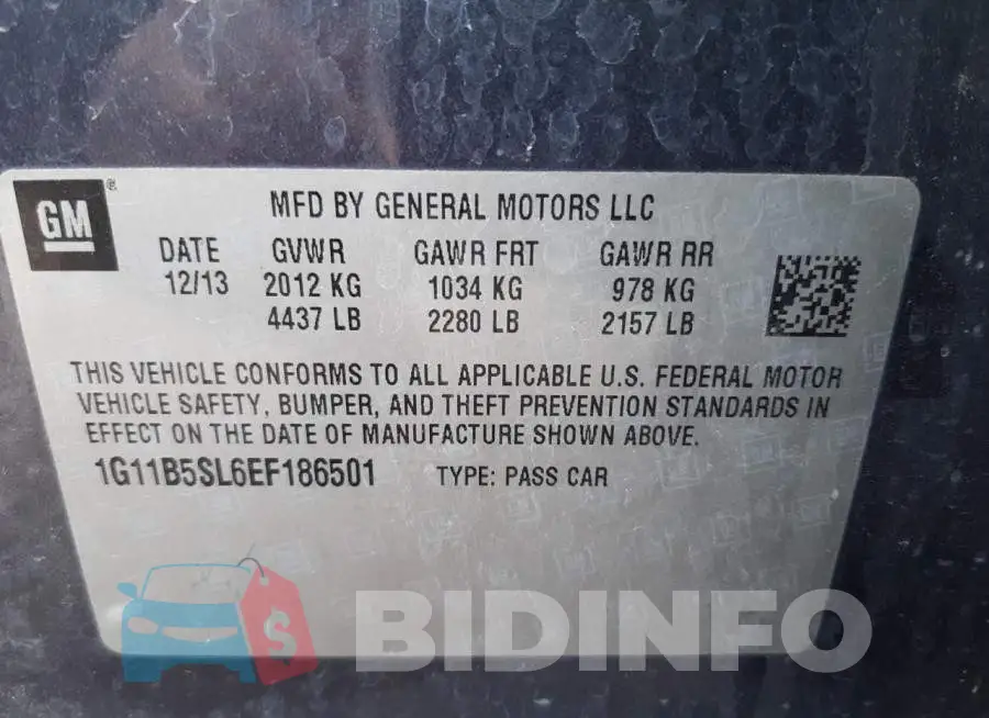 1G11B5SL6EF186501 Photo# 10