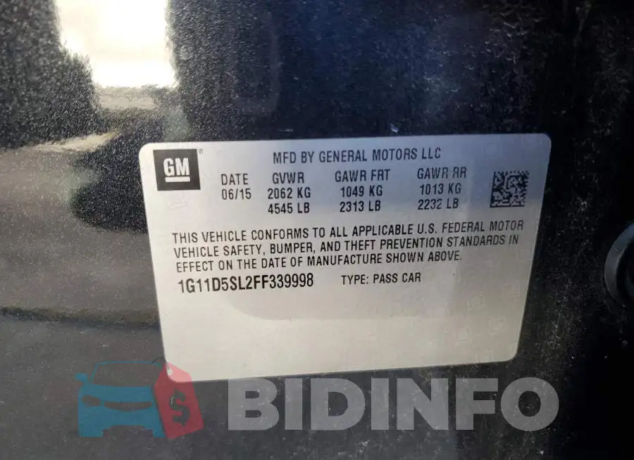 1G11D5SL2FF339998 Photo# 12