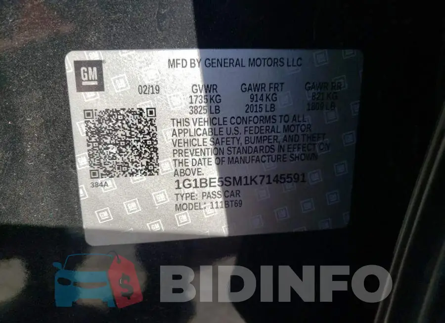 1G1BE5SM1K7145591 Photo# 10